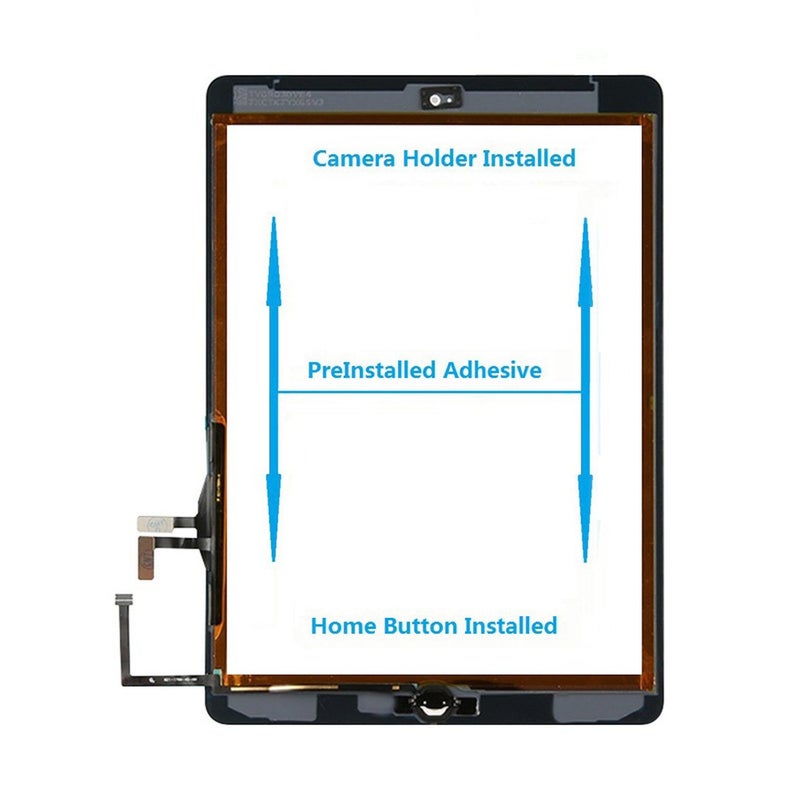 Zentop for White IPad Air 1st Generation Touch Screen Digitizer Glass Replacement Modle A1474 A1475 A1476 with Home Button,Camera Holder,Preinstalled Adhesive,Tool Kit. - Image 4
